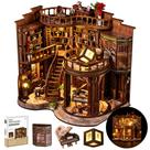Kit DIY de Cantinho de Livro em Miniatura de Madeira SUNNINO com Luz LED