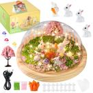 Kit DIY Night Light Rabbit para crianças de 4 a 8 anos com cartão comemorativo