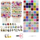 Kit DIY para Fazer Joias com 3 Pacotes de Contas de Vidro de 8 mm, 1800 peças Kit DIY para Fazer Joias com 3 Pacotes de Contas de Vidro de 8 mm, 1800 peças