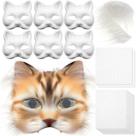 Kit DIY Therian Mask Seenelling Máscara de gato em branco com tecido de feltro