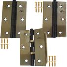 Kit Dobradiça Para Porta Camarão 2 Lisa 1 Com Alça Ouro Velho Cromado