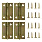 Kit Dobradiças 3,6x2,3cm Com Parafusos Metal Polido - 12 Uni