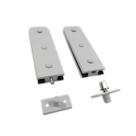 Kit dobradiças + pivôs tipo jumbo para porta pivotante de vidro temperado blindex - Branco (alumínio)