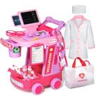 Kit Doctor Phobby para crianças de 3 a 5 anos com bolsa e fantasia rosa