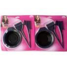 Kit dois conjunto pincel e tigela para tintura de cabelo tres pecas ningjia comb