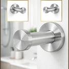 Kit Dois Ganchos Aço Inox 304 Adesivo 3M Prata Escovado Kit Dois Ganchos Aço Inox 304 Adesivo 3M Prata Escovado