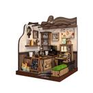 Kit Dollhouse DIY Miniature Coffee House, modelo de madeira