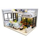 Kit Dollhouse DIY My Room Loft em miniatura com essência azul