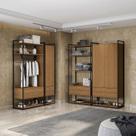 Kit Dormitorio 3 Portas 8 Gavetas e 3 Cabideiro Industrial