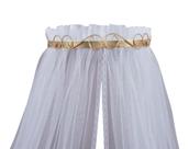 Kit Dossél para Quarto De bebê Arabesco Provençal Dourado Completo Véu 2pçs