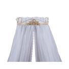 Kit Dossél para Quarto de Bebê Tiara Dourado Perolas completo Véu Tule 2pçs