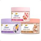 Kit Dove Sabonete Esfoliante Corporal Beauty Scrub: Amora e Frutas Cítricas, Romã e Manteiga de Karité e Coco e Açucar Mascavo 280g