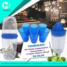 Kit Drink Blueberry Coqueteleira + Espremedor + 6 Copos Boteco Brasil