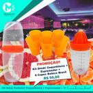 Kit Drink Tangerina Coqueteleira + Espremedor + 6 Copos Boteco Brasil