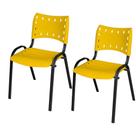 Kit Duas Cadeiras Ergonômica Escritório Igreja Recepção Encosto Home Office Empilhavel