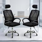 Kit Duas Cadeiras Ergonômicas Ajuste Altura Tela Respirável para Escritório Home Office