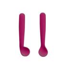 Kit Duas Colheres Multikids Baby First Bites no Case Silicone Rosa - Multilaser BB1046