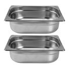 Kit Duas Cubas Gastronomica Padrão Gn 1/2 100mm Inox com Alça Weck