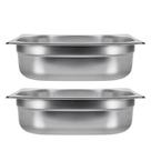Kit Duas Cubas Gastronomica Padrão Gn 1/2 100mm Inox sem Alça com Tampa Weck