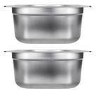 Kit Duas Cubas Gastronomica Padrão Gn 1/2 150mm Inox sem Alça com tampa Weck