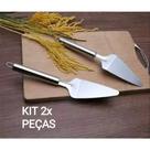 Kit duas espatula pa corta bolo modelo triangular em aco inox