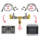 Kit Duas Mangueiras Aço Instalação Fogão e Forno 80cm e 1m