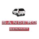 kit duas peças emblema letreiro Renault Sandero porta mala fita 3M peça cromada
