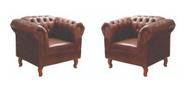 Kit Duas Poltronas Chesterfield Elisabeth Capitonê Corano Marrom