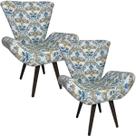 Kit Duas Poltronas Decorativa Elegance Estampado Arabesco