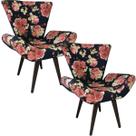 Kit Duas Poltronas Decorativa Elegance Marinho Imperial Impermeável