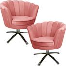 Kit Duas Poltronas Giratórias Pétala em Sued Premium Rose Kit Duas Poltronas Giratórias Pétala em Sued Premium Rose