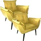 Kit Duas Poltronas Opala Robust Sued Amarelo