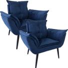 Kit Duas Poltronas Opala Robust Sued Azul Marinho