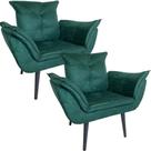 Kit Duas Poltronas Opala Robust Sued Premium Verde Musgo