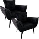 Kit Duas Poltronas Opala Robust Sued Preto