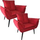 Kit Duas Poltronas Opala Robust Sued Vermelho