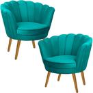 Kit Duas Poltronas Pétala em Sued Premium Tiffany Kit Duas Poltronas Pétala em Sued Premium Tiffany