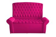 Kit Dubaí Cabeceira De Cama Box Casal E Recamier Baú Queen 160 cm Suede Rosa Pink Do Lar Móveis