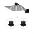 Kit Ducha Chuveiro Slim Quadrado 20x20cm Inox 304 Preta com Braço + Acabamento de Registro para Chuveiro Preto