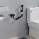Kit Ducha Higiênica Banheiro Metal Registro de Dupla Saída Mangueira Funcional de 1.5m Gatilho