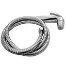 Kit Ducha Higienica Gatilho Cromado Chuveiro e Mangueira Tubo Engate Aço Inox 1,50M Para Bide Chuveirinho e Duchinha 1/2