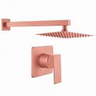 Kit Ducha Quadrada 20x20 Slim + Acabamento para registro Monocomando base Docol Quadrado Alavanca Rose-Gold Fosco Kit Ducha Quadrada 20x20 Slim + Acabamento para registro Monocomando base Docol Quadrado Alavanca Rose-Gold Fosco