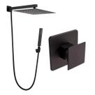 Kit Ducha Quadrada 20x20 Slim com desviador + Acabamento para registro Monocomando base deca Cogumelo Preto Fosco