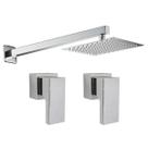 Kit Ducha Quadrada 20x20 Slim Gás Solar Ultra Fina com 2 Acabamentos para Registro base padrão Deca Alavanca até 1 pol Cromado Brilhante Metal Kit Ducha Quadrada 20x20 Slim Gás Solar Ultra Fina com 2 Acabamentos para Registro base padrão Deca Alavanca até 1 pol Cromado Brilhante Metal