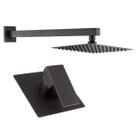 Kit Ducha Quadrada 20x20 Slim Gás Solar Ultra Fina com Acabamento para registro Monocomando base padrão Deca 4493 Quadrado Alavanca Preto Fosco