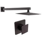 Kit Ducha Quadrada 20x20 Slim Ultra Fina + Acabamento para registro Monocomando base deca Quadrado Cogumelo Preto Fosco