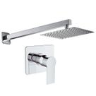 Kit Ducha Quadrada 20x20 Slim Ultra Fina Gás Solar com Acabamento para registro Monocomando base padrão Deca 4493 Quadrado Alavanca Cromado Brilhante