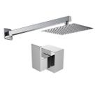 Kit Ducha Quadrada 20x20 Slim Ultra Fina Gás Solar Piscina com Acabamento para Registro base padrão Deca Alavanca de 1/2 ou 3/4 Cromado Brilhante