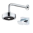Kit Ducha Redonda Auto Limpante Banheiro Lavatório Piscina com Acabamento para Registro base padrão Deca Quadrado Gota até 1 pol Cromado Brilhante