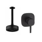 Kit Ducha Redonda Auto Limpante de teto + Acabamento para registro Monocomando base deca Alavanca Slim Preto Fosco